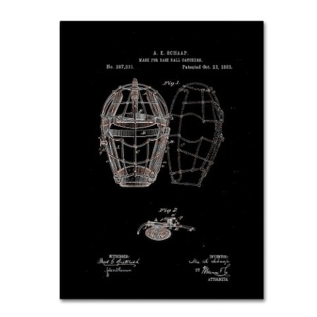 Claire Doherty 'Baseball Catcher's Mask Patent 1883 Black' Canvas Art,14x19